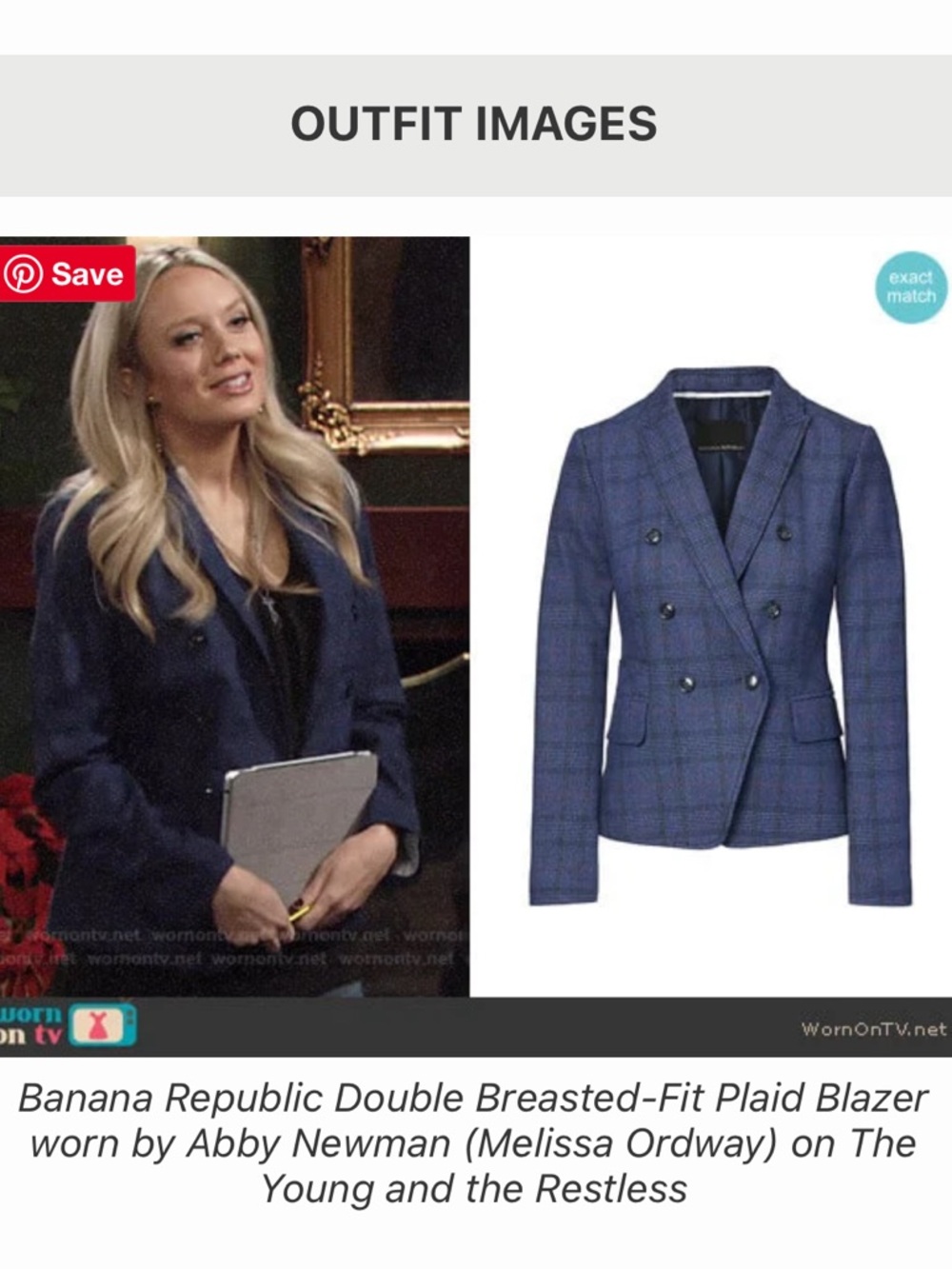 NEW Banana Republic Blue Plaid Double-Breasted Blazer Wool Blend - Picture 2 of 13